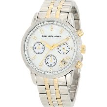 Michael Kors Analog Woman Steel Quartz Wrist Watch Bracelet Gold Silver Lady