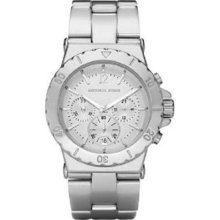 Michael Kors Bel Aire Silver Aluminum Chronograph Womens Watch Mk5462 (u)