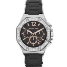 Michael Kors Chronograph Black Silicone Ladies Watch Mk5564
