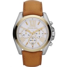 Michael Kors Chronograph Bradshaw Luggage Leather Strap Ladies Watch MK5629