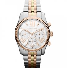 Michael Kors Chronograph Lexington Tri-Tone Stainless Steel Ladies Watch MK5735