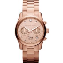 Michael Kors Ladies LIMITED SPECIAL EDITION Paris Chronograph Rose Gold Tone Stainless Steel Case and Bracelet Rose Gold Tone Dial MK5716