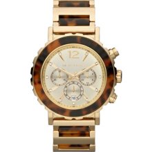 Michael Kors Oversize Tortoise/Golden Stainless Steel Lillie