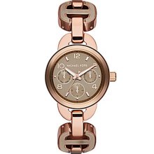 Michael Kors Runway Rose Gold & Sand Chronograph Watch - Rose Goldtone