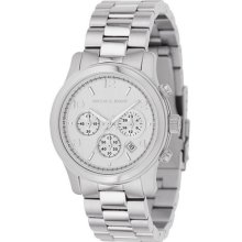 Michael Kors Silver Midsized Runway Chrono Ladies Latest Watch Mk5076