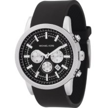 Michael Kors Watch, Mens Chronograph Scout Black Polyurethane Strap 45