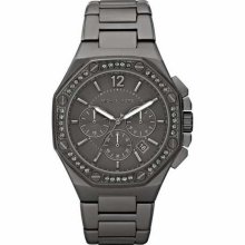 Michael Kors Womens Watch Knox Gunmetal Gray Swarovski Chrono W/box Mk5506