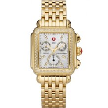 Michele Deco Day Gold-tone Diamond Dial Watch MWW06P000100