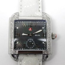 Michele Milou Diamond Black Mother Of Perl Dial Ladies Watch Retailed $1465