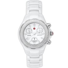 MICHELE 'Tahitian Diamond' Ceramic Bracelet Watch White