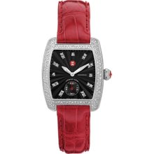 MICHELE Urban Mini Diamond Black Diamond Dial Garnet Alligator