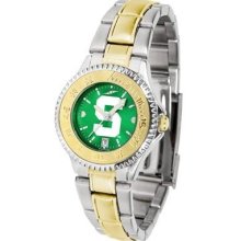 Michigan State Spartans Ladies Stainless Steel and Gold Tone Watch