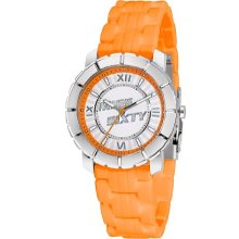 Miss Sixty Ladies Watch Sij001 In Collection Star, 3 H And S, White Dial And Orange Strap