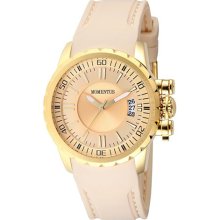 Momentus Stainless Steel with Beige Rubber Band White and Red Ion ...