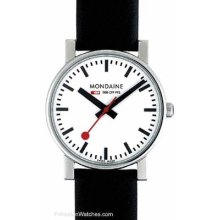 Mondaine Mens Evo 35mm - White Face - Black Leather Strap A658.30300.11SBB