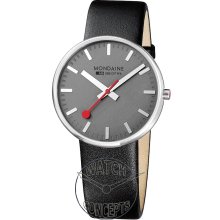 Mondaine Railways Watch wrist watches: Giant Anthracite Dial Steel a66