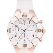 Monument Women's Rubber Strap Rose-goldtone Sporty