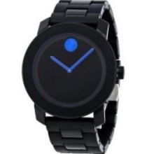 Movado Bold Large Black Dial Stainless Steel Quartz 42mm Mens Watch 3600099