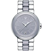 Movado Cerena Smoky Lilac Dial Stainless Steel & Ceramic Ladies Watch (0606553)