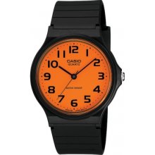 MQ-24CC-4B2EF Casio Mens Orange Dial Black Resin Strap Watch