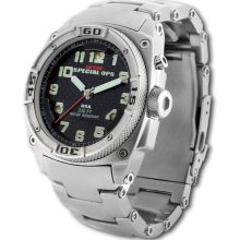 MTM Special Ops Mens Thunder Hawk Stainless Watch - Silver Bracelet - Carbon Fiber Dial - MTM-THSB