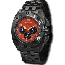 MTM Special Ops Mens Patriot Titanium Watch - Black Bracelet - Orange Dial - MTM-PBOT