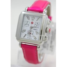 MW02B00A0001 Michele Urban watch chronograph date hot pink glitter leather $475