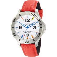 Nautica Bfd 101 Red Diver Flag Sports Watch N12567g