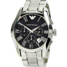 New Emporio Armani Mens Black 3 Sub Dial Watch Ar0673