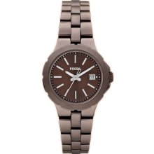 New FOSSIL Sylvia Ladies Analog Stainless Steel Watch Brown Bracelet