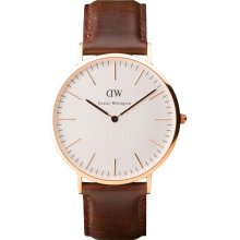 New Men's Daniel Wellington 40MM round Rose gold case Bristol classic watch