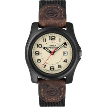 New TIMEX Camper Expedition Ladies Plastic Black Nylon Leather Band Quartz Watch