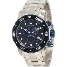 Newinvicta Men's Pro Diver Black Carbon Fiber Dial Stainless Steel Watch 10381
