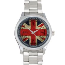 Nice vintage flag of United Kingdom Style Watch stainless band custom watch Nice - Silver - Stainless Steel