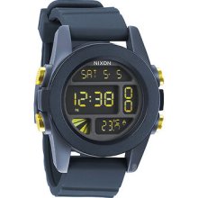 Nixon A197-1264 Mens Unit Steel Blue Dual Time Chrono Digital Watch