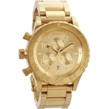 Nixon Mens 42-20 Chrono Stainless Watch - Gold Bracelet - Gold Dial - A037 502