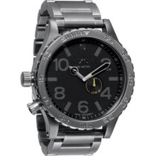 Nixon Men's 51-30 A057680-00 Grey Stainless-Steel Analog Quartz Watch with Black Dial
