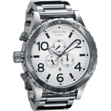 Nixon Men's A083100-00 Silver Stainless-Steel Analog Quartz Watch with White Dial