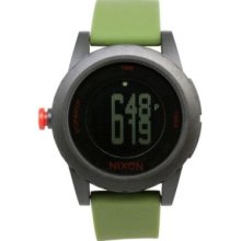 Nixon Men's Axe Quartz Digital Dial Green Silicone Strap Watch