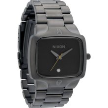 Nixon Mens The Player Stainless Watch - Gunmetal Bracelet - Black Dial - A140 680