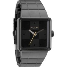 Nixon Mens The Quatro Stainless Watch - Gunmetal Bracelet - Black Dial - A013 680