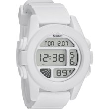 Nixon Men's Unit A197100-00 White Polyurethane Quartz Watch with Digital Dial