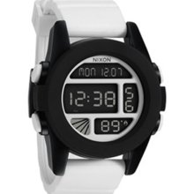 Nixon Men's Unit A197127-00 White Silicone Quartz Watch with Digital Dial
