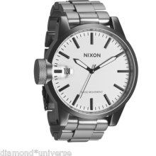 Nixon Mens Watch Chronicle Ss Sanded Steel A198 1166