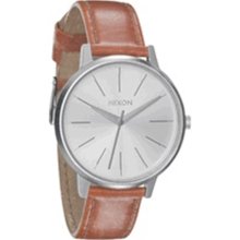 Nixon Women's Sentry A108747-00 Brown Leather Quartz Watch with Silver Dial