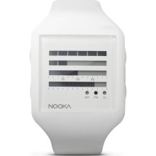 Nooka Unisex Zub Zen-H LCD Polyurethane Watch - White Rubber Strap - White Dial - ZUB ZENH WT 20