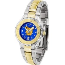 North Carolina A&T Aggies Ladies Stainless Steel and Gold Tone Watch