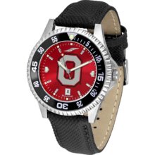 North Carolina State Wolfpack Competitor AnoChrome Men's Watch with Nylon/Leather Band and Colored Bezel