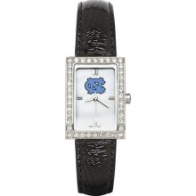 North Carolina Tar Heels UNC Allure Ladies Watch With Black Leader Strap