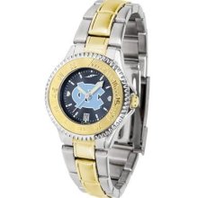 North Carolina Tarheels Ladies Stainless Steel and Gold Tone Watch